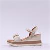 Oh My Sandals Platform Link Wedge - Cream Leather